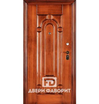 Стальная дверь с двухсторонней отделкой массивом дерева