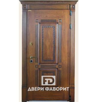 Металлическая дверь с верхней вставкой, отделка массив и винорит