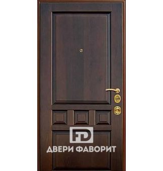 Дверь стальная с открыванием внутрь, отделка массивом дерева