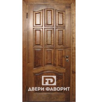 Стальная дверь с одним замком с массивом дерева