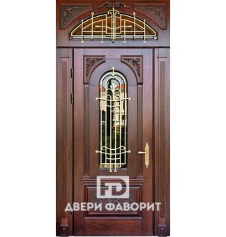 Дверь входная с боковыми и верхней вставкой